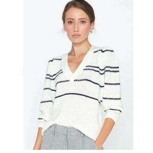 Brochu Walker Sasha Striped Vee Sweater